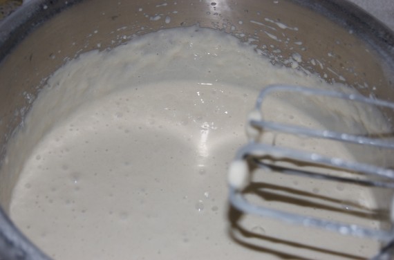 Mix the flour/milk/water/eggs