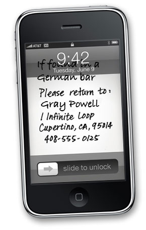 If found in a German bar please return to Gray Powell iPhone App